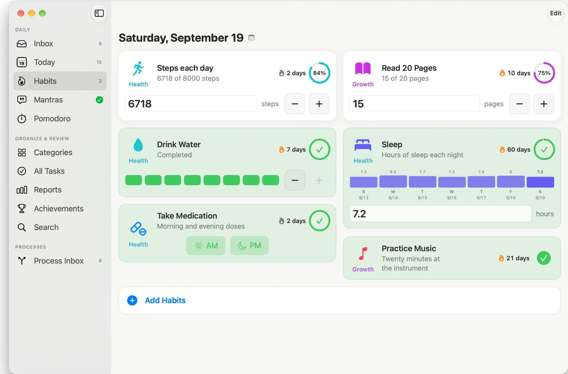 PathDay Habits